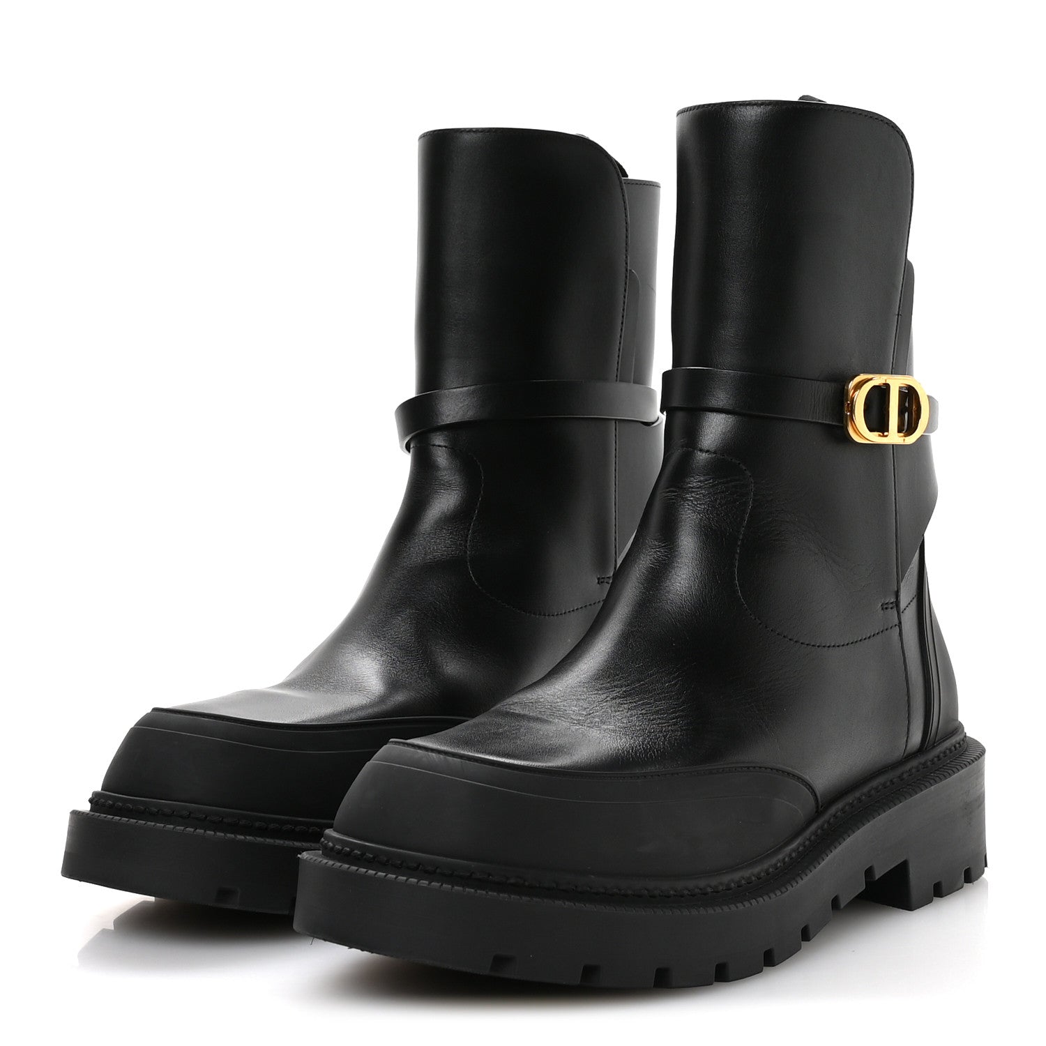 Christian Dior Calfskin Empreinte Ankle Boot 38 Black