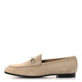 Gucci Suede Horsebit Womens Jordaan Loafers 39.5 Pink Sand