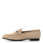 Gucci Suede Horsebit Womens Jordaan Loafers 39.5 Pink Sand