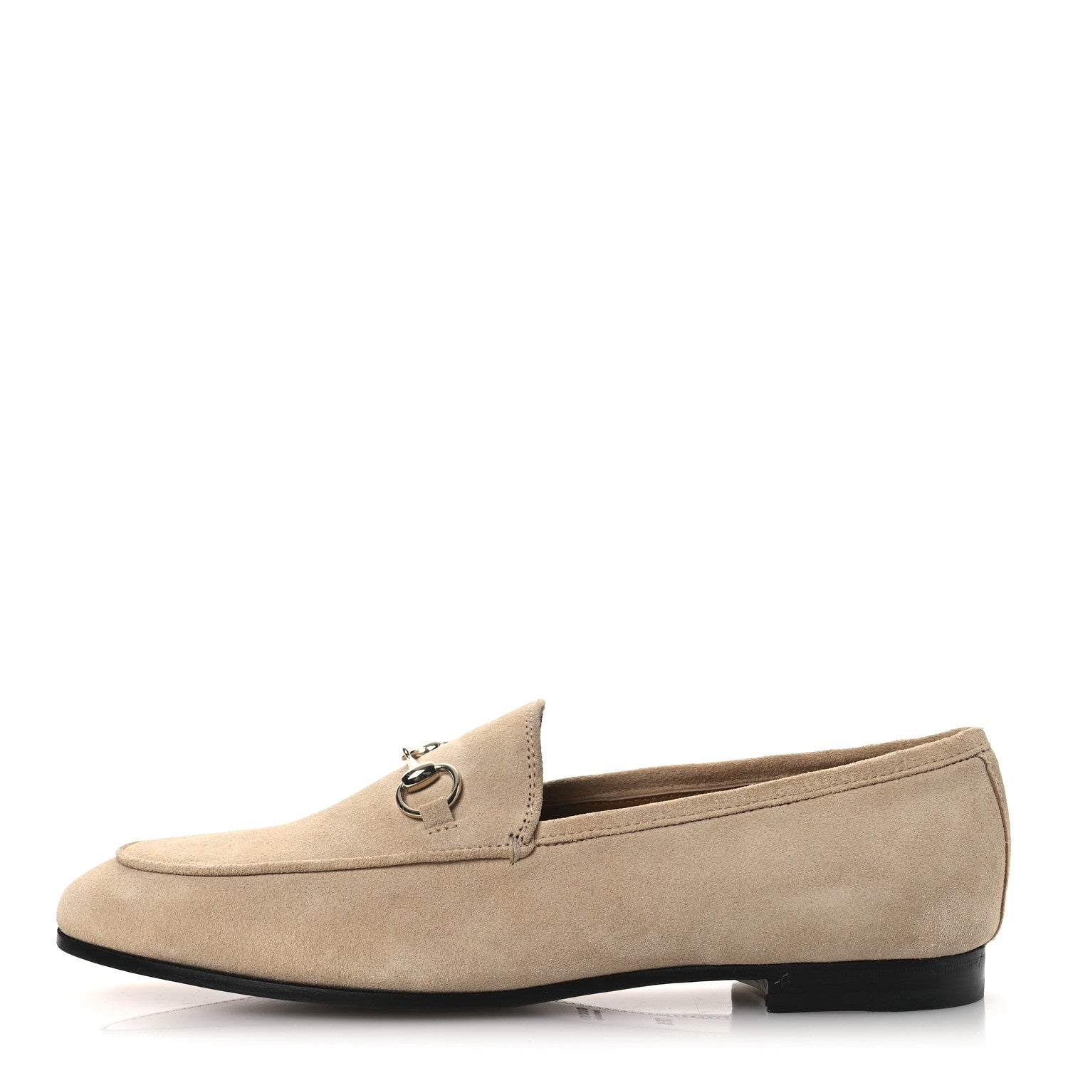 Gucci Suede Horsebit Womens Jordaan Loafers 39.5 Pink Sand