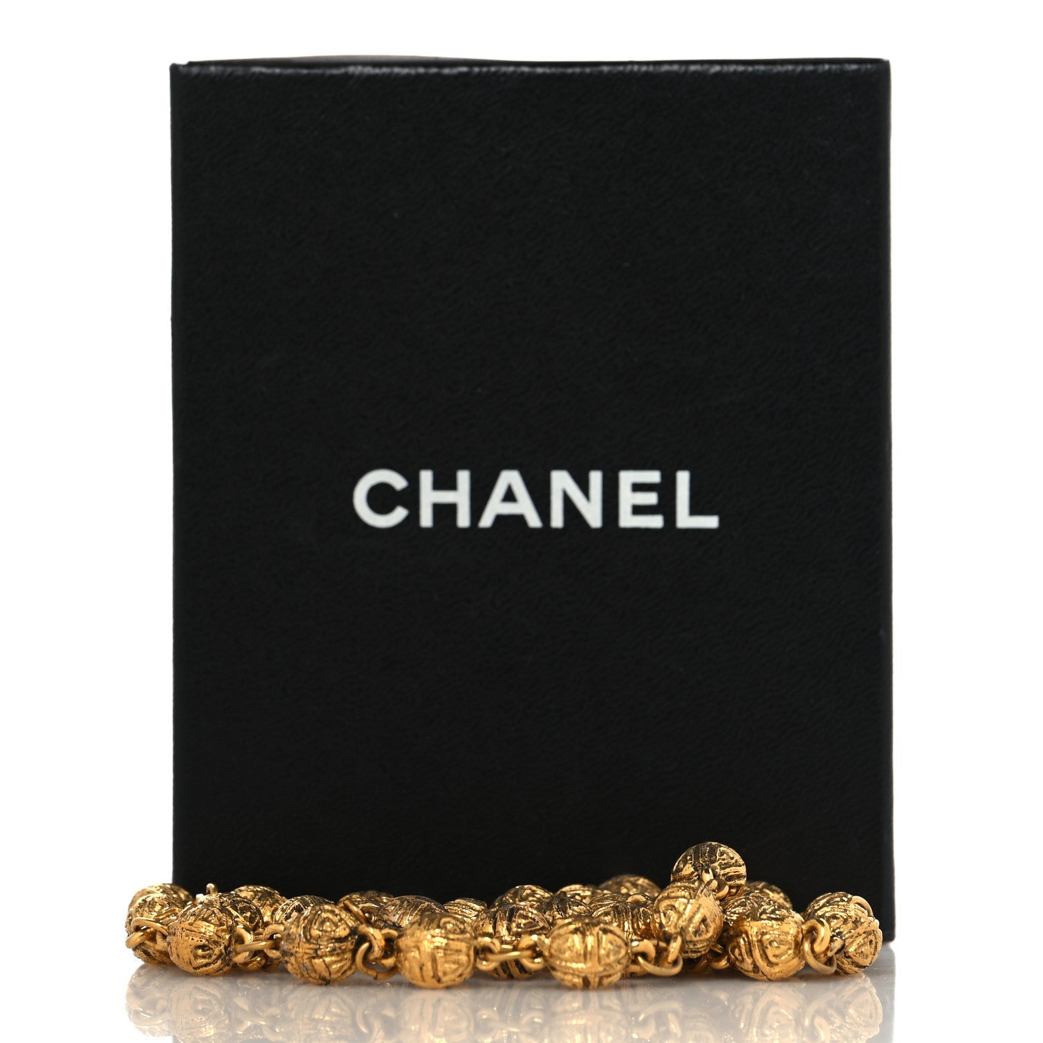 Chanel Metal Beaded Multistrand Bracelet Gold