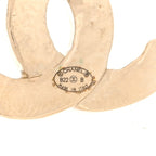 Chanel Metal Crystal CC Hoop Earrings Gold