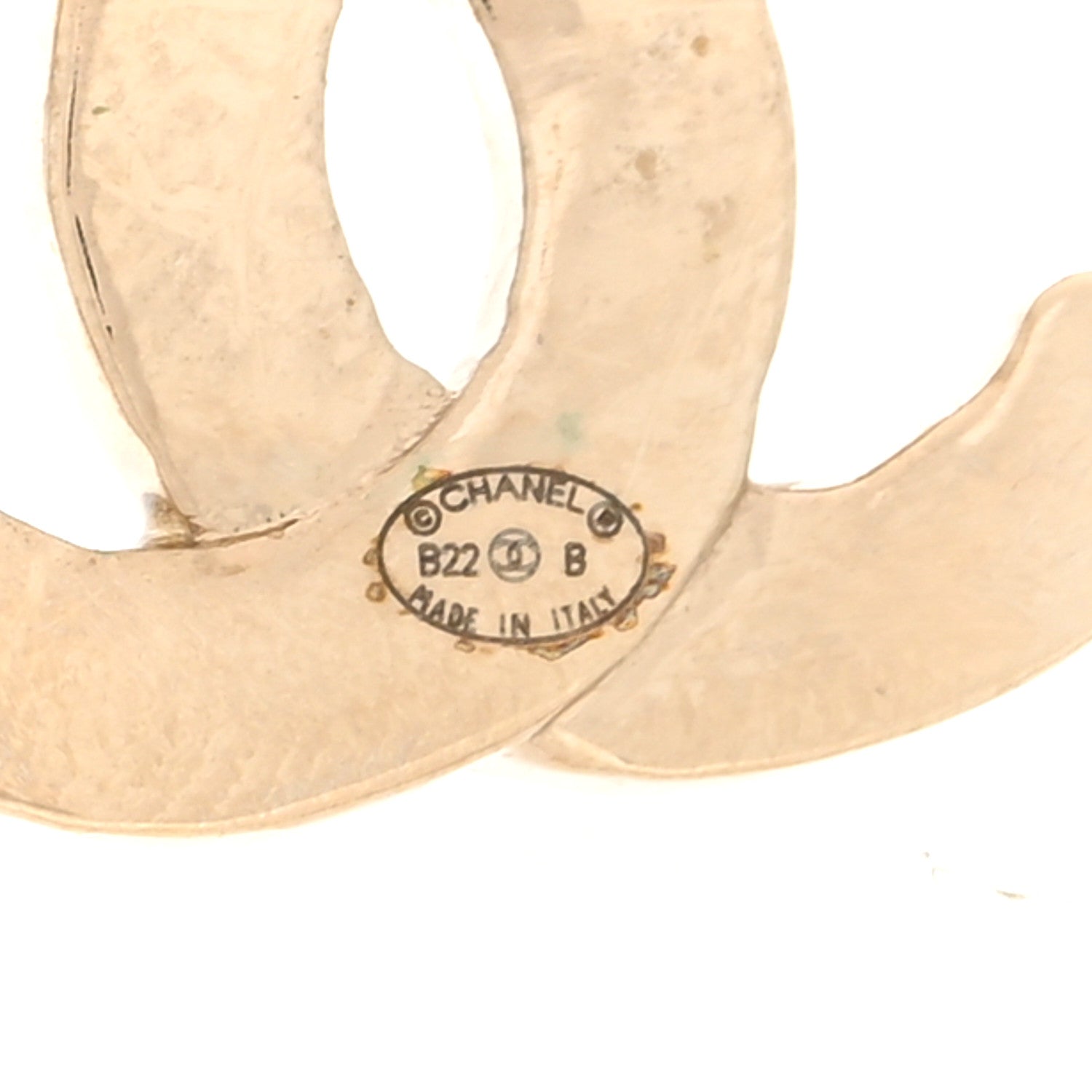 Chanel Metal Crystal CC Hoop Earrings Gold