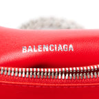 Balenciaga Arena Calfskin Small Crush Chain Bag Tomato Red