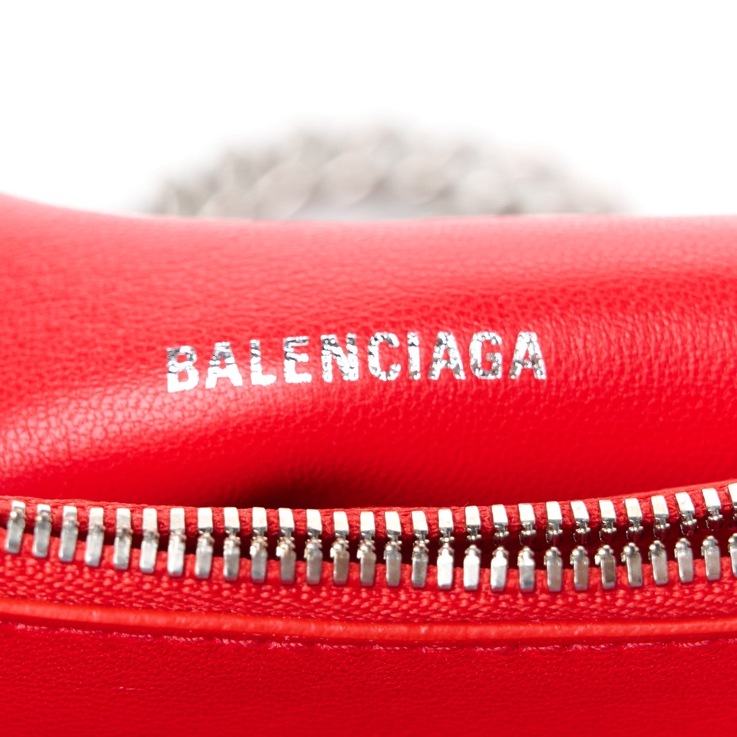 Balenciaga Arena Calfskin Small Crush Chain Bag Tomato Red