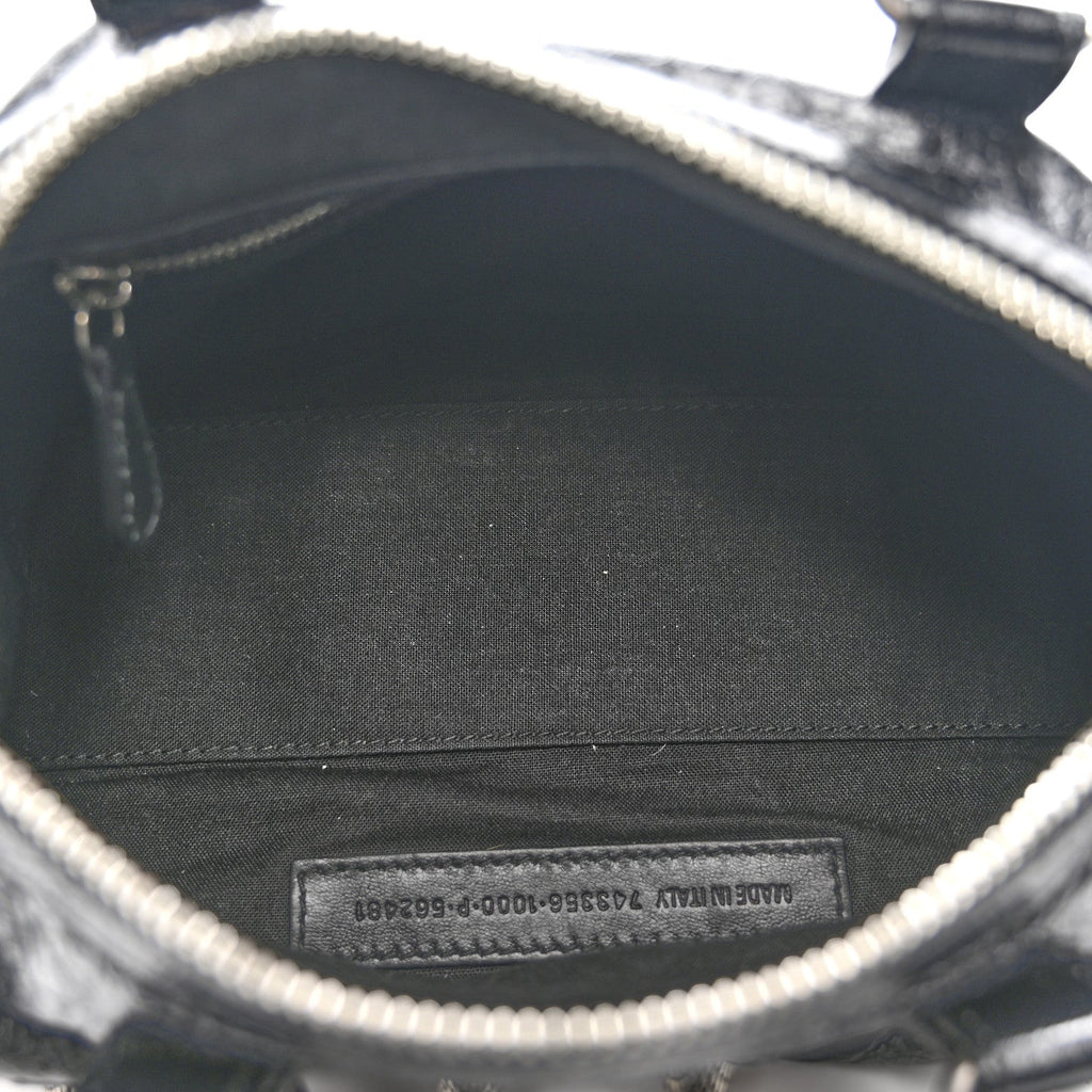 Balenciaga Agneau Arena Mini Le Cagole Duffle Crossbody Bag Black