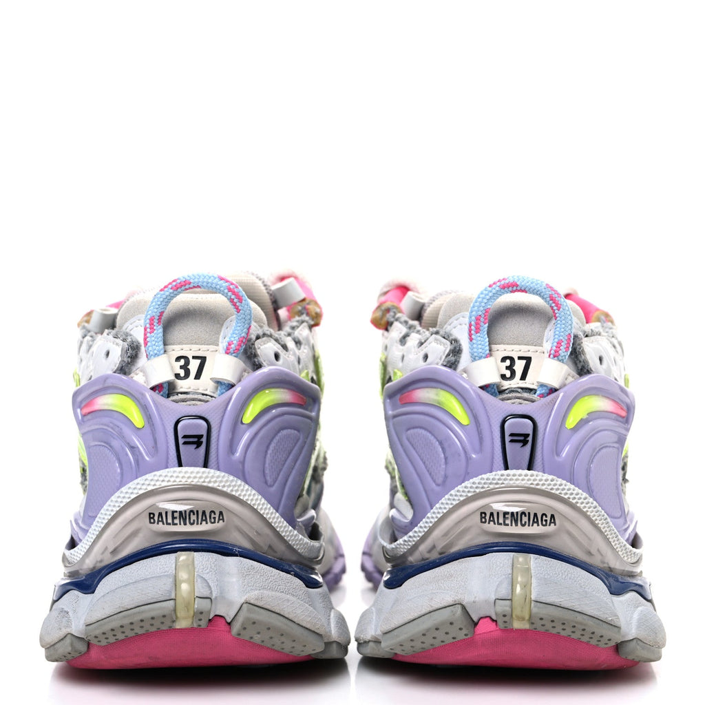 Balenciaga Mesh Rubber Womens Runner Sneakers 37 Multicolor