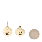 Chanel Resin Camelia Earrings White Gold