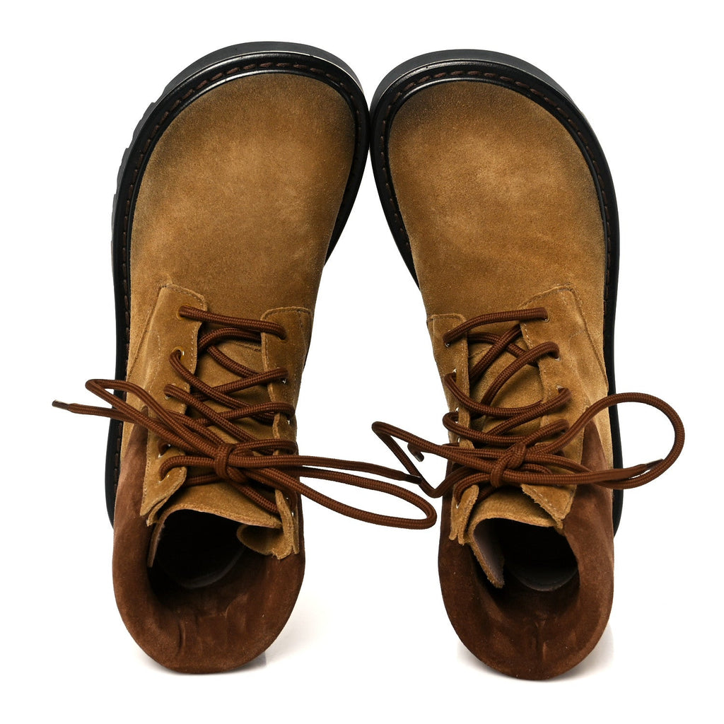 Loewe Suede Mens Sierra Combat Boots 41 Tobacco Brown