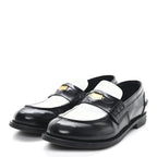 Miu Miu Spazzolato Penny Loafer 39 Black White