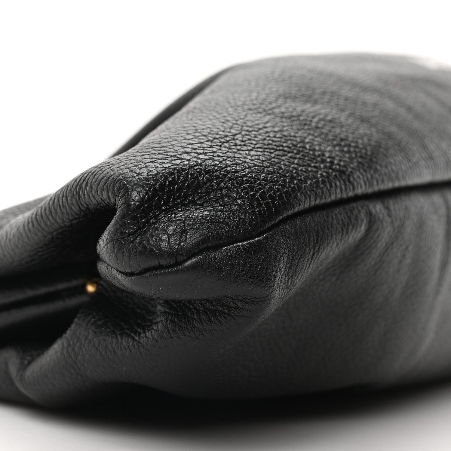 Balenciaga Grained Calfskin Logo XL Cloud Clutch Black