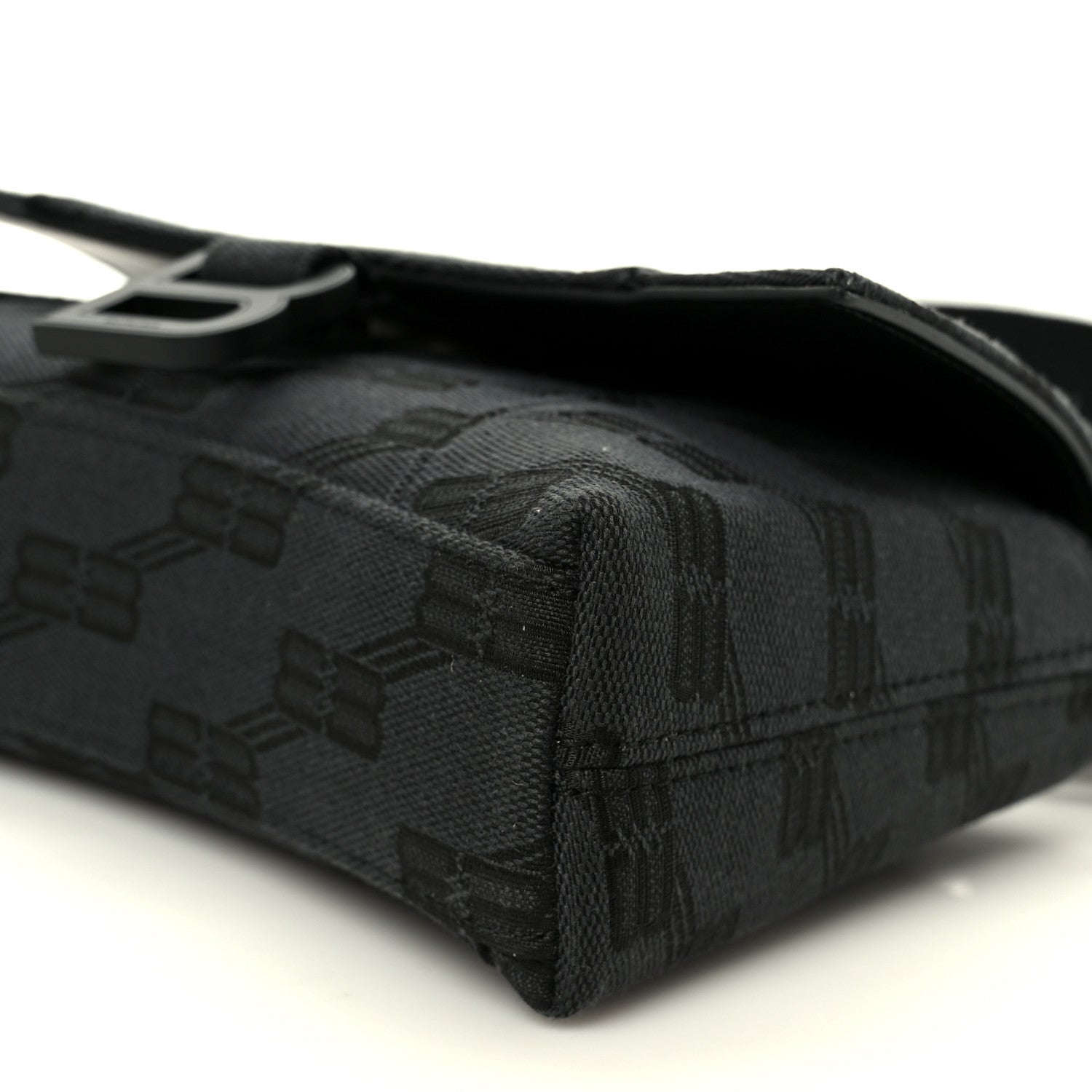 Balenciaga BB Jacquard Monogram  XSS Downtown Shoulder Bag Black