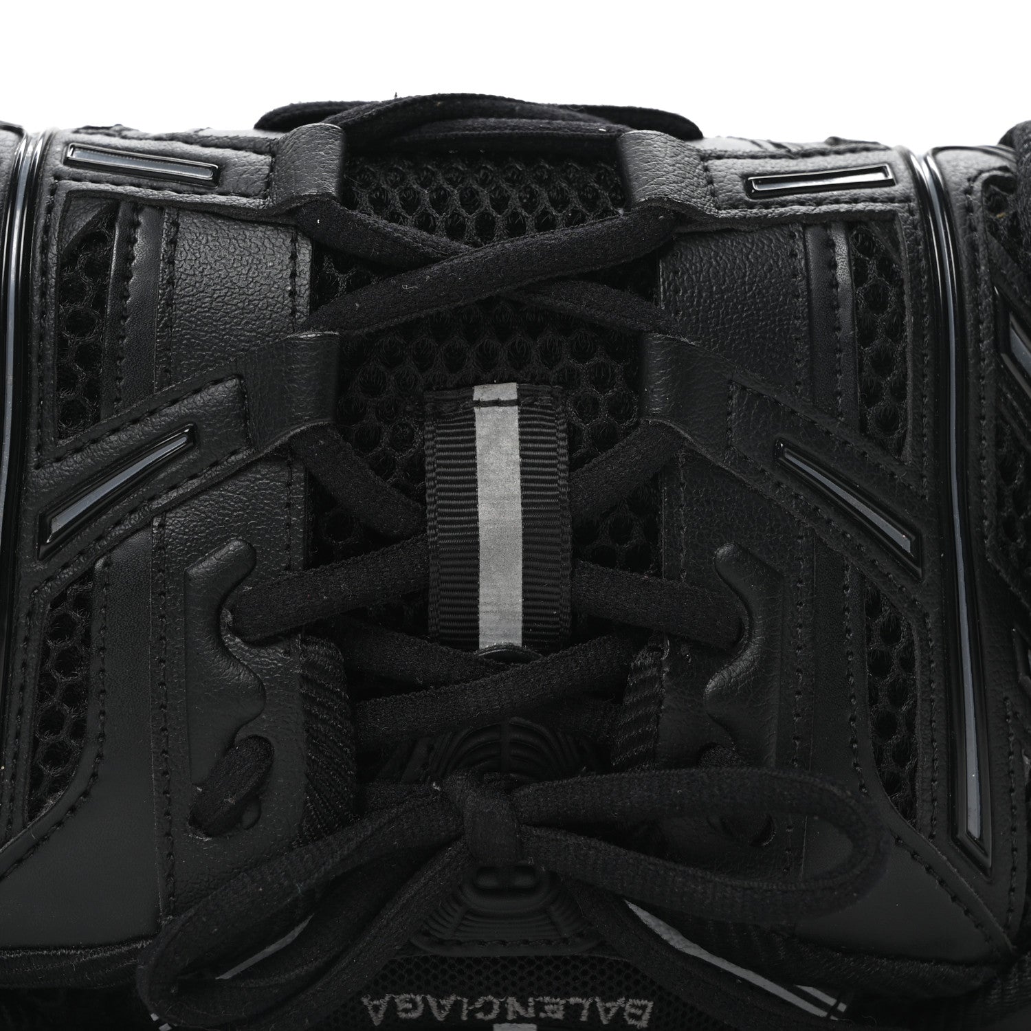 Balenciaga Faux Calfskin Fabric Sneakerhead Phone Crossbody Bag Black