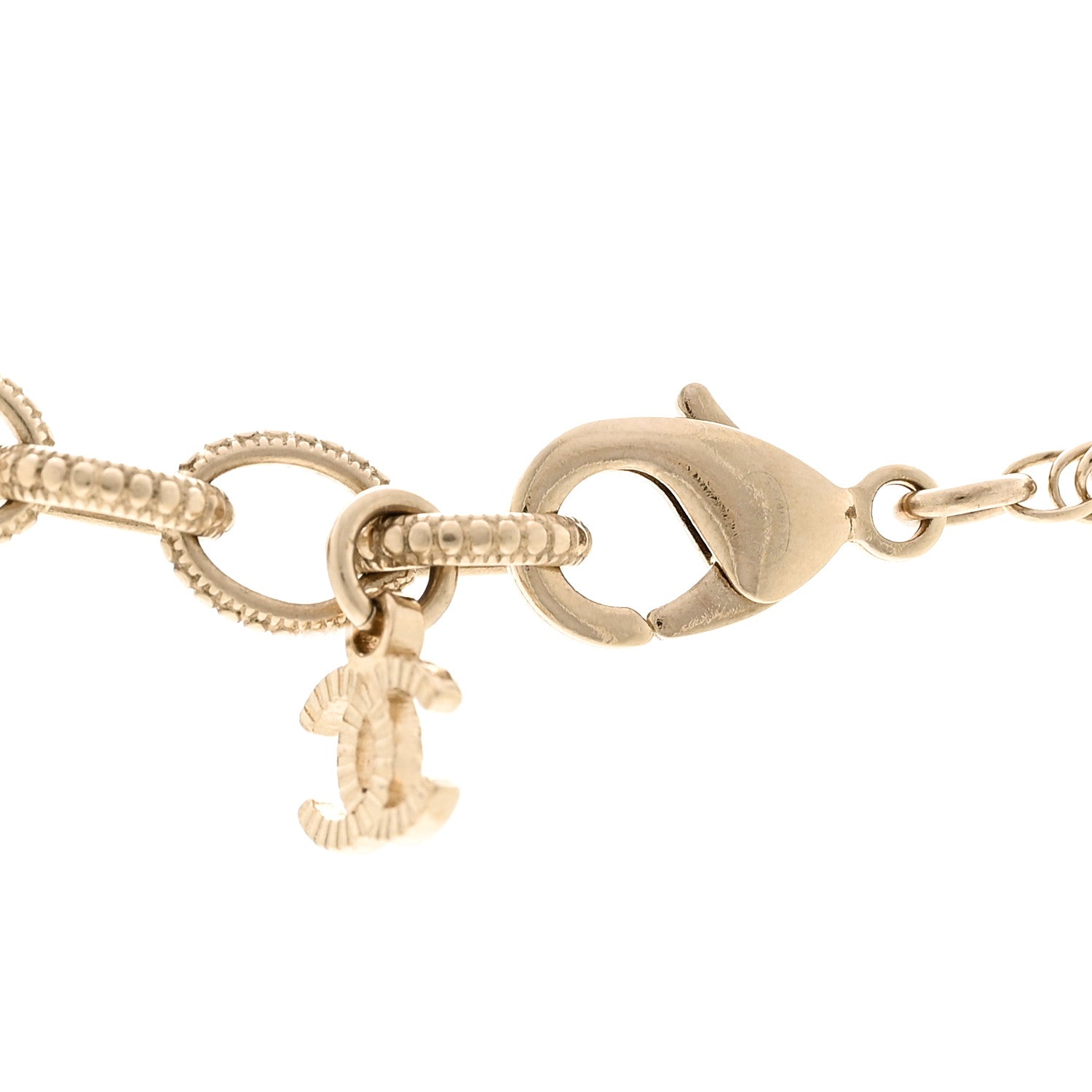 Chanel Pearl CC Round Pendant Necklace Gold