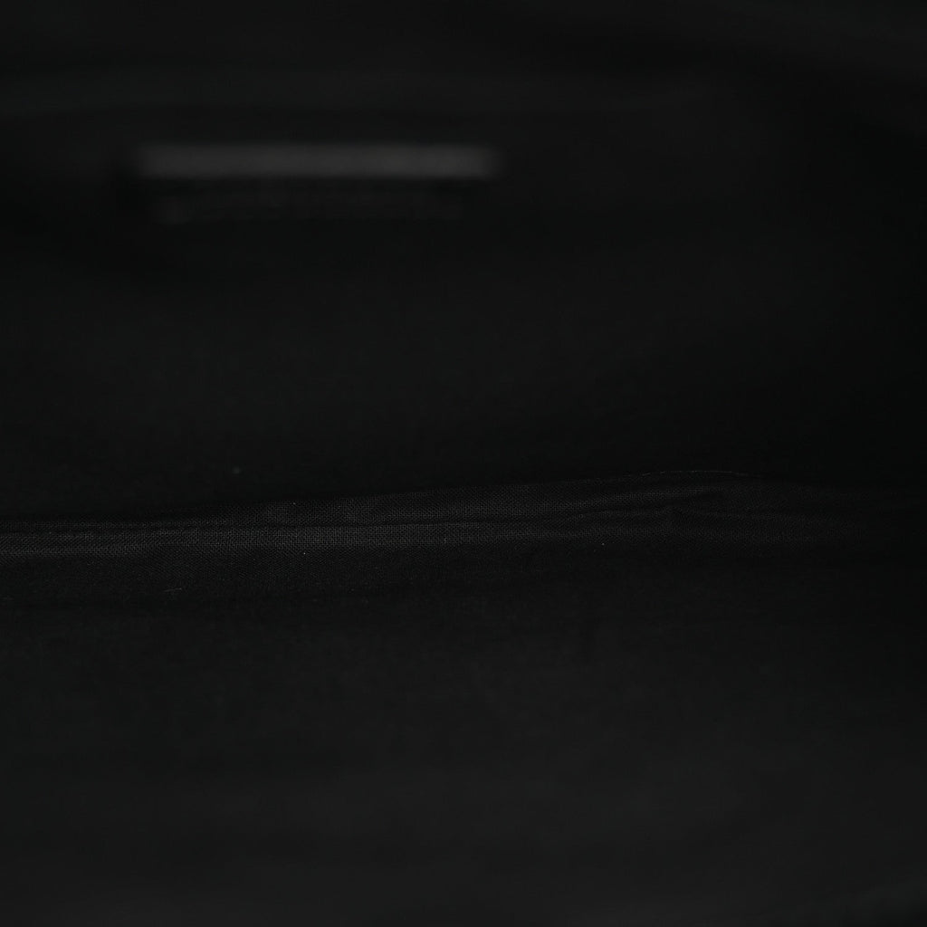 Balenciaga Calfskin Cotton Canvas Logo Clutch Black