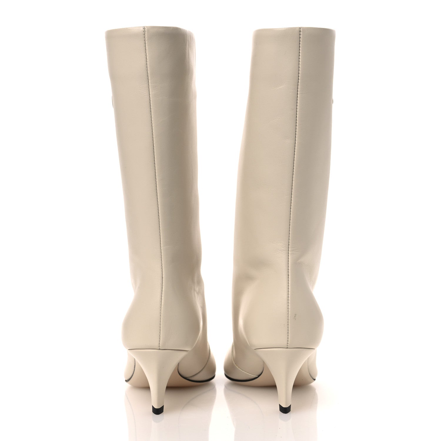Fendi Vitello Karligraphy Logo FF Ankle Boots 35 White