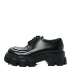 Prada Spazzolato Rois Monolith 55mm Derby Loafers 8 Black