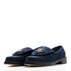 Chanel Denim CC Turnlock Loafers 36.5 Dark Blue