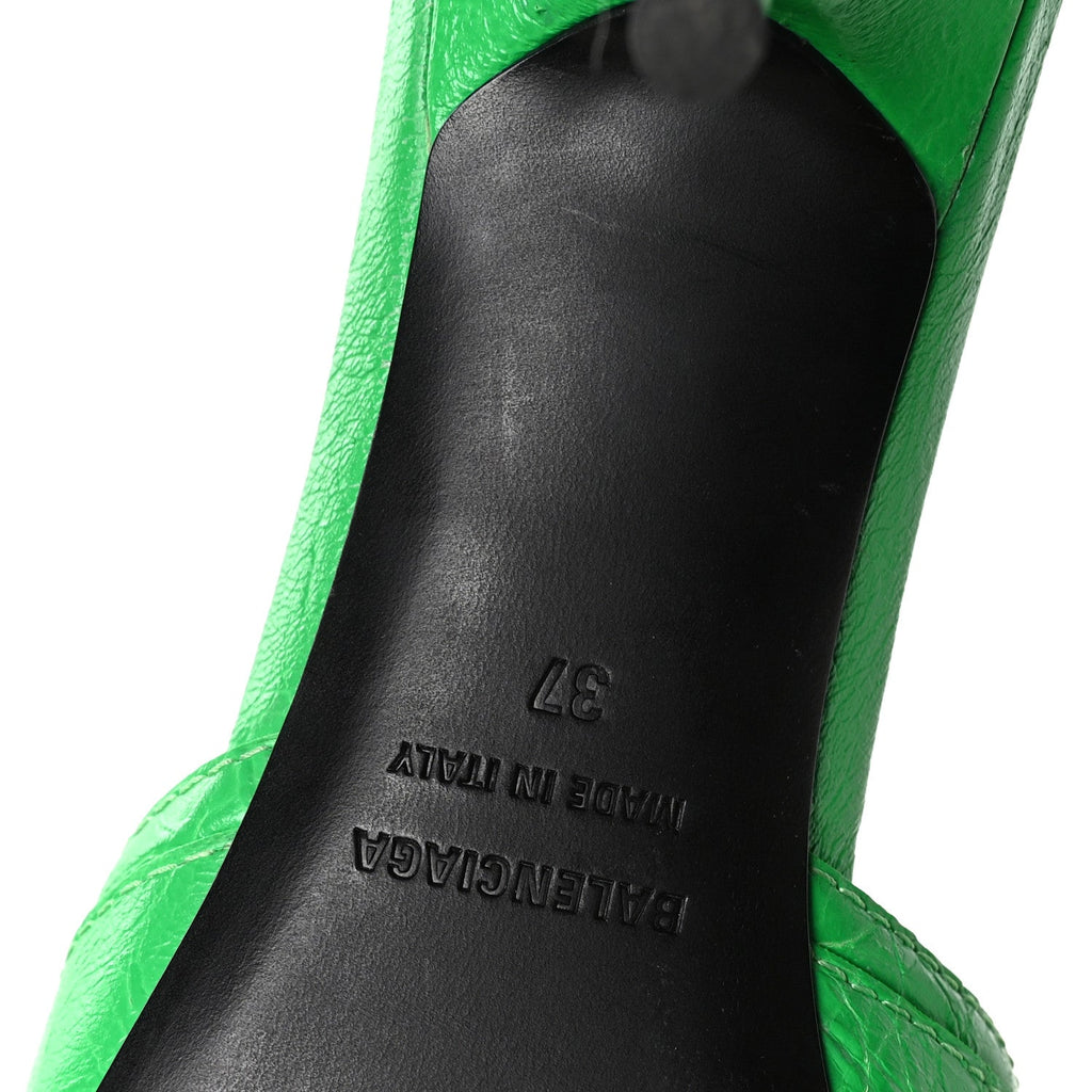 Balenciaga Agneau Arena Cagole 50mm Slide Sandals 37 Vivid Green