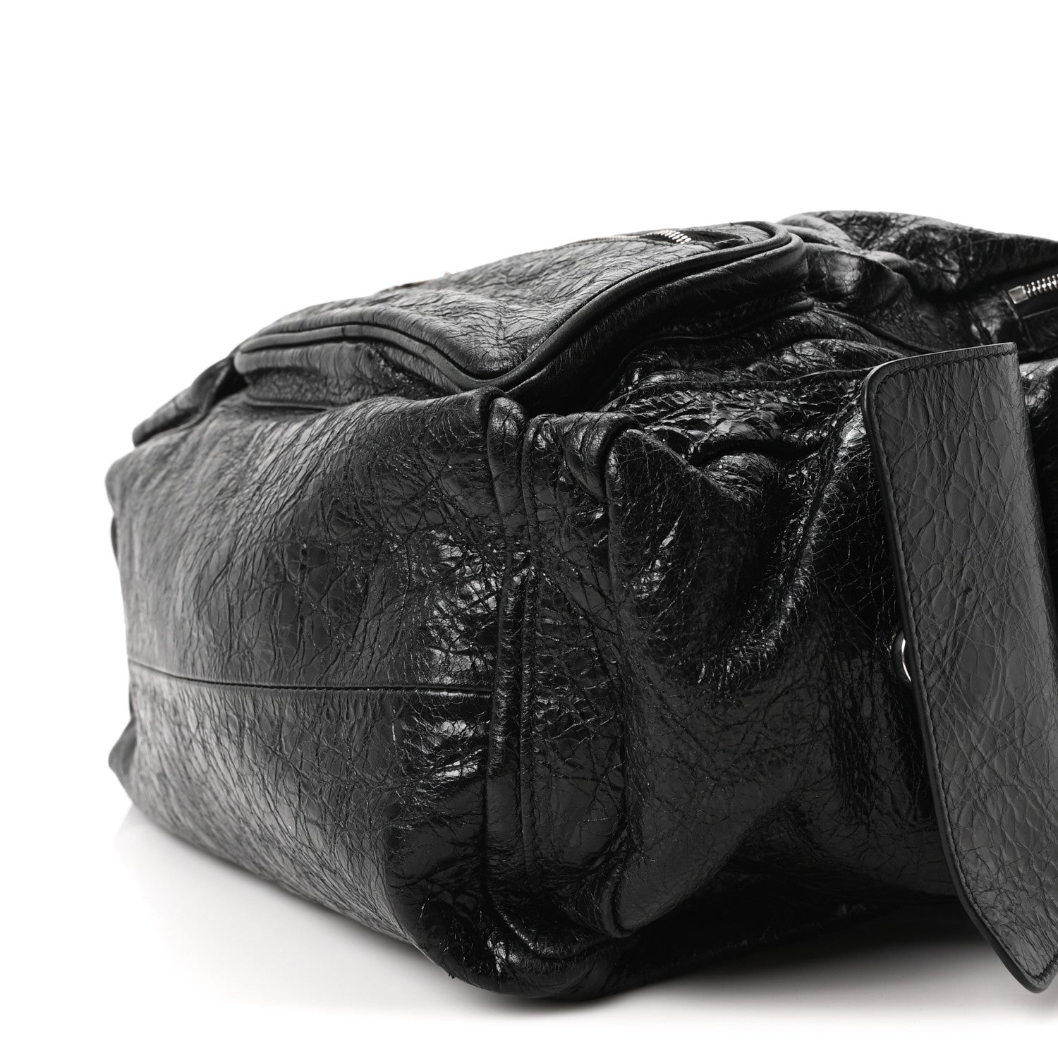 Balenciaga Agneau Arena Superbusy Large Sling Zip Shoulder Bag Black