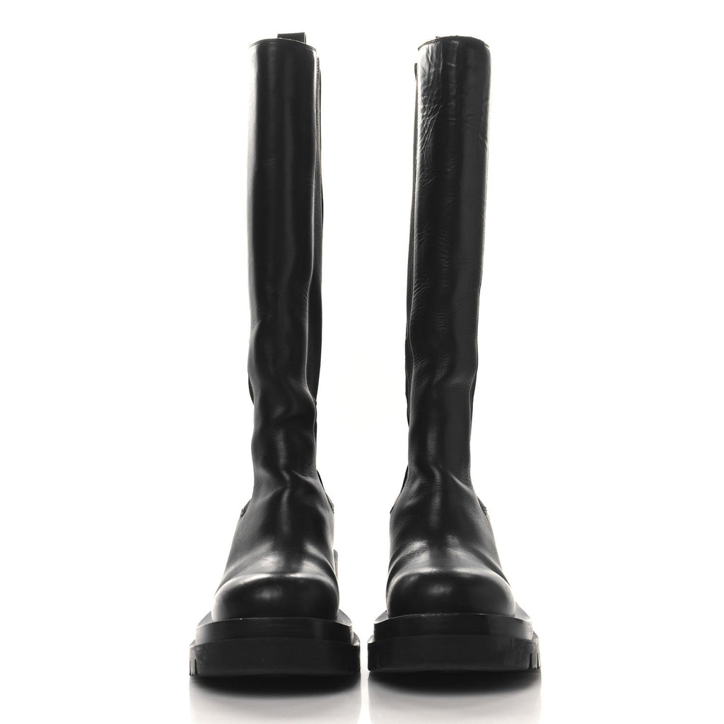 Bottega Veneta Calfskin The Lug Chelsea 30/70mm Tall Boots 37.5 Black