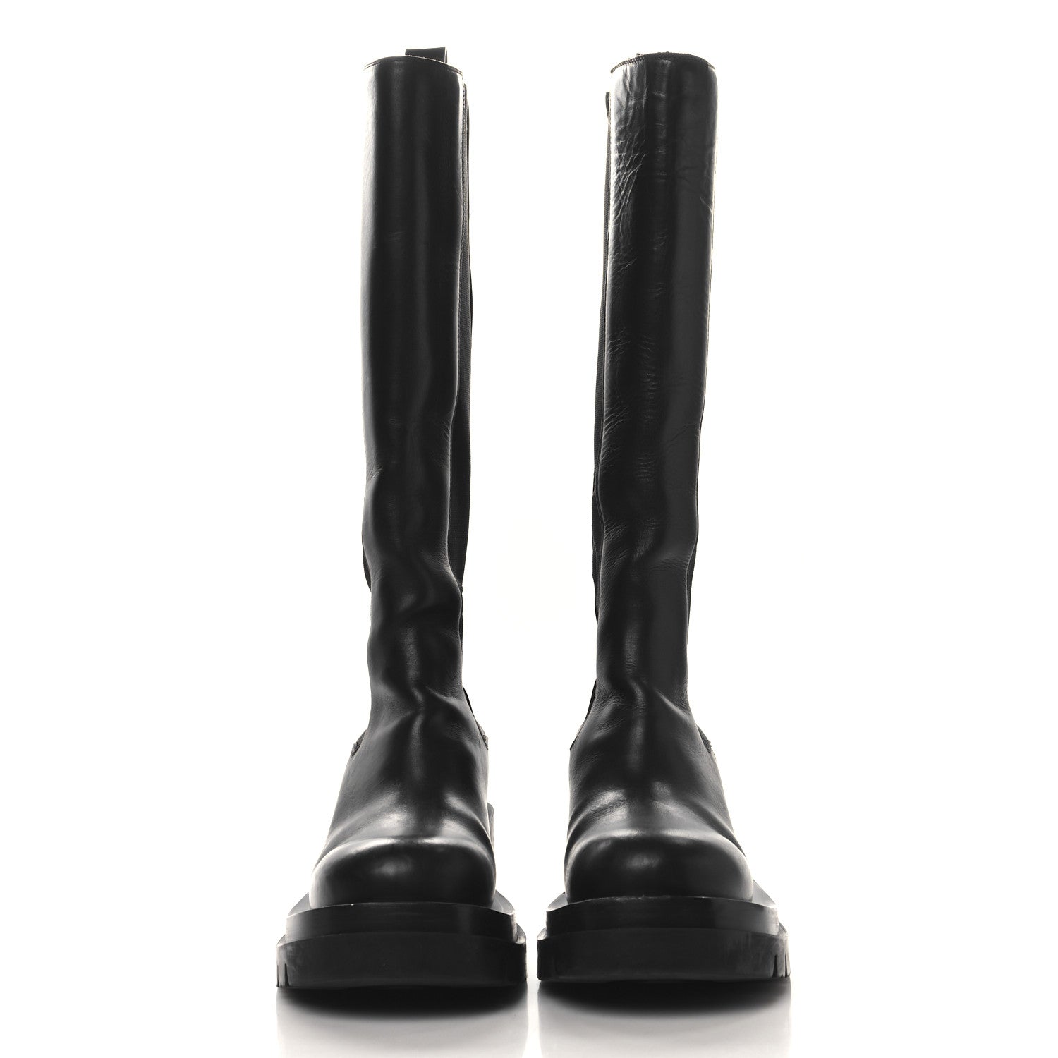 Bottega Veneta Calfskin The Lug Chelsea 30/70mm Tall Boots 37.5 Black