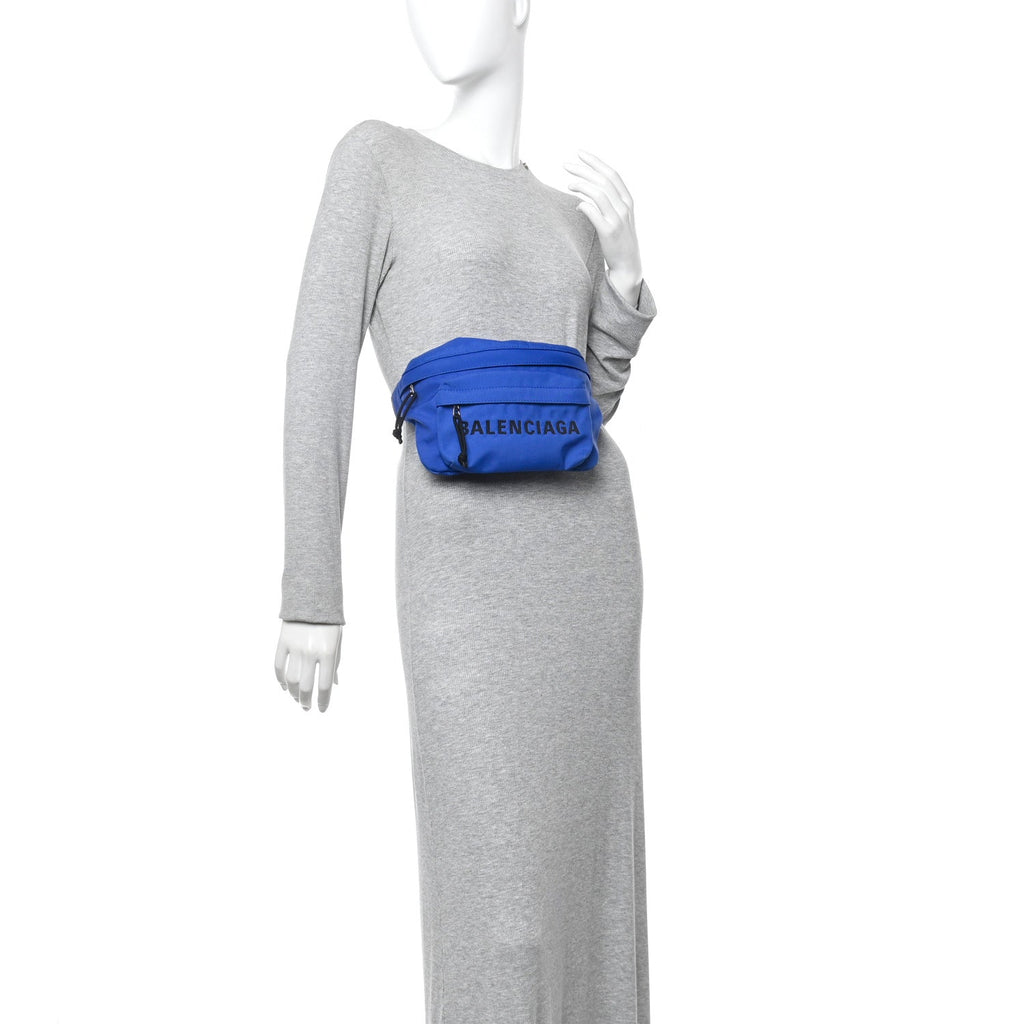 Balenciaga Sport Nylon Logo Embroidered Wheel Beltpack Electric Blue Black