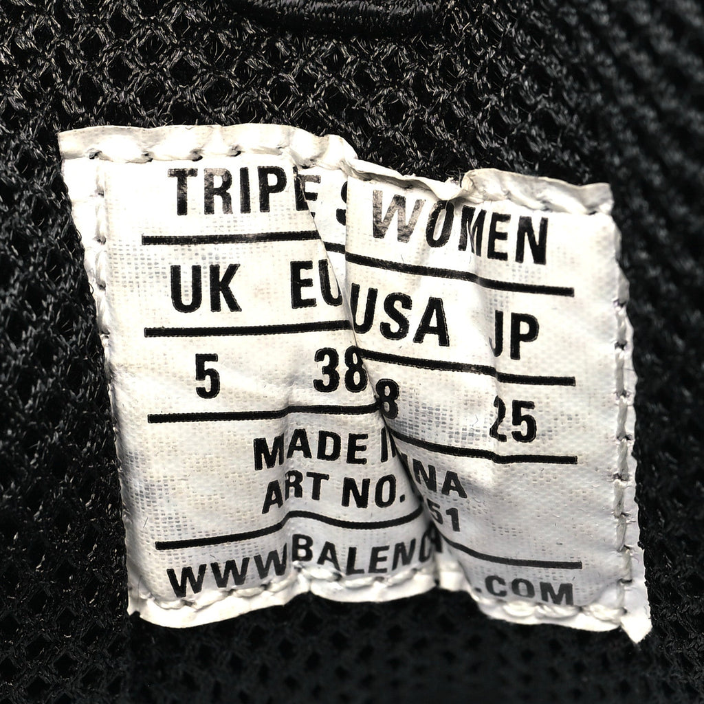 Balenciaga Fabric Mesh Clear Sole Womens Triple S Sneakers 38 Black