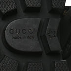 Gucci Covered Wool GG Monogram Womens Lace Up Combat Ankle Boots 35 Beige Ebony Black