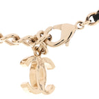 Chanel Tweed Lambskin CC Heart Locket Necklace Gold Black Beige