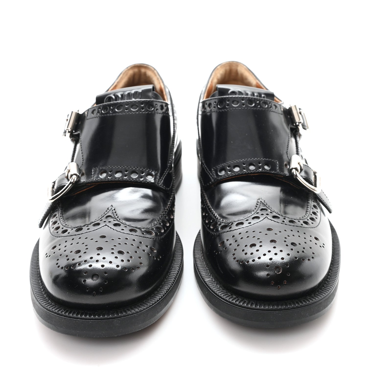 Miu Miu X CHURCH'S Shiny Calfskin Double Monk Loafer 36.5 Black