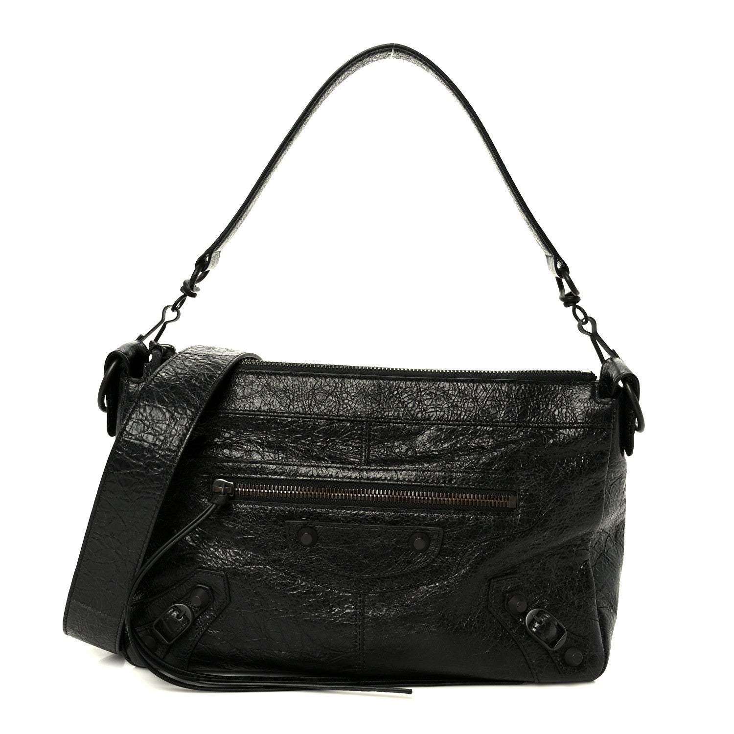 Balenciaga Agneau Arena Storico Classic Hardware Small Le City Moto Black
