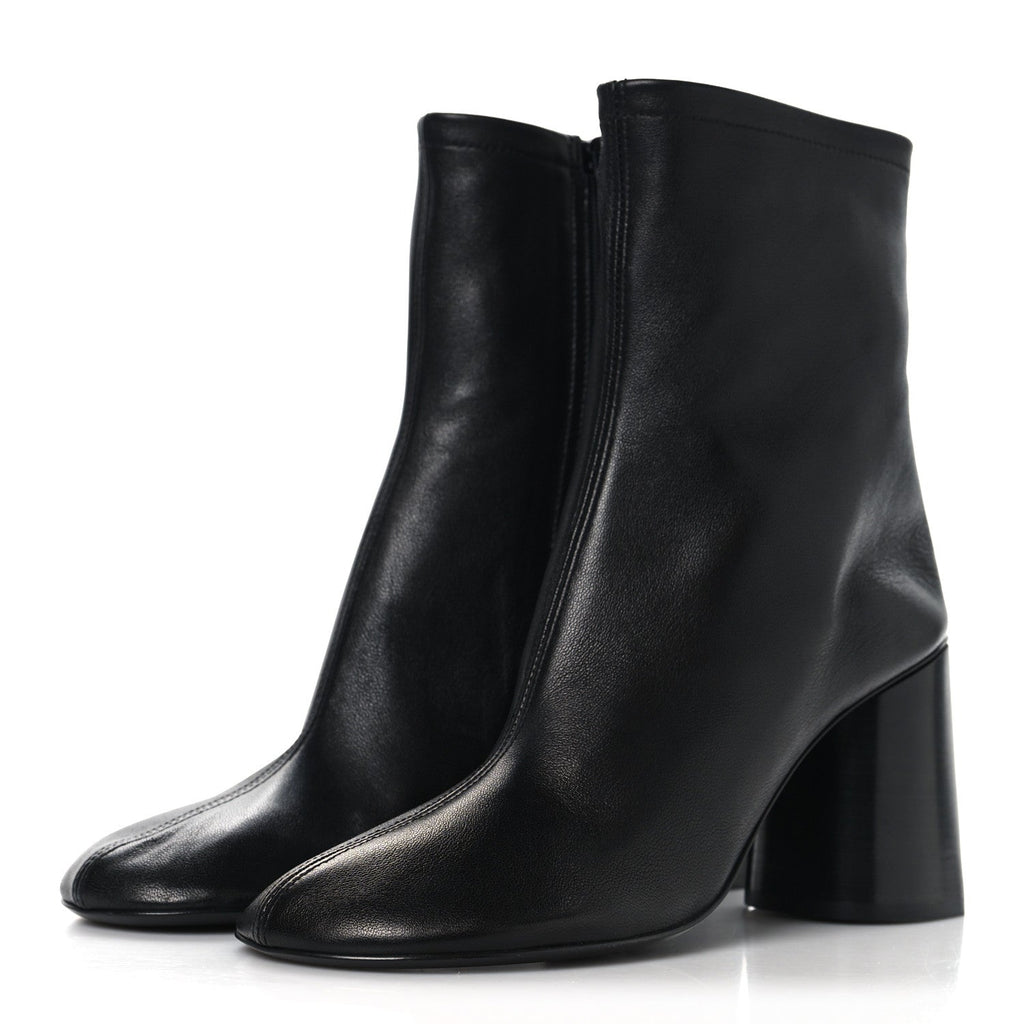 Balenciaga Shiny Soft Sheepskin Glove 80mm Ankle Boots 37.5 Black