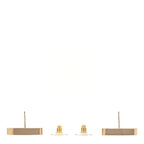 Chanel Metal Enamel CC Square Earrings Gold Pink Black