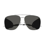 Saint Laurent Sunglasses Aviator Full Rim, Black Frame and Black Lens SL653LEONLEATHERSPOILER002