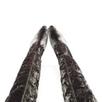 Saint Laurent Velvet Ella Knee High Boots 39.5 Bella Green