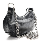 Balenciaga Agneau Arena Le Cagole Chain Shoulder Bag XS Black