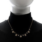 Christian Dior 18K Yellow Gold Diamond Mother of Pearl Rose Des Vents 5-Station Necklace