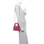 Chanel Shiny Aged Calfskin Quilted Nano Kelly Shopper Dark Pink