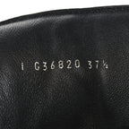 Chanel Calfskin Lambskin Lace Up Boots 37.5 Black