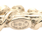 Chanel Crystal Camellia CC Hoop Earrings Gold