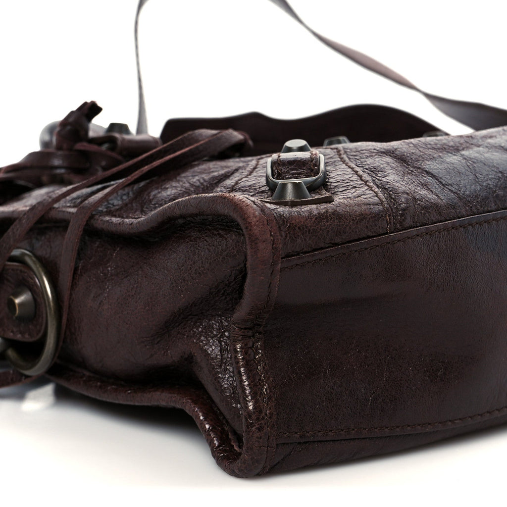 Balenciaga Agneau Classic Hardware Mini City Cigare Fonce