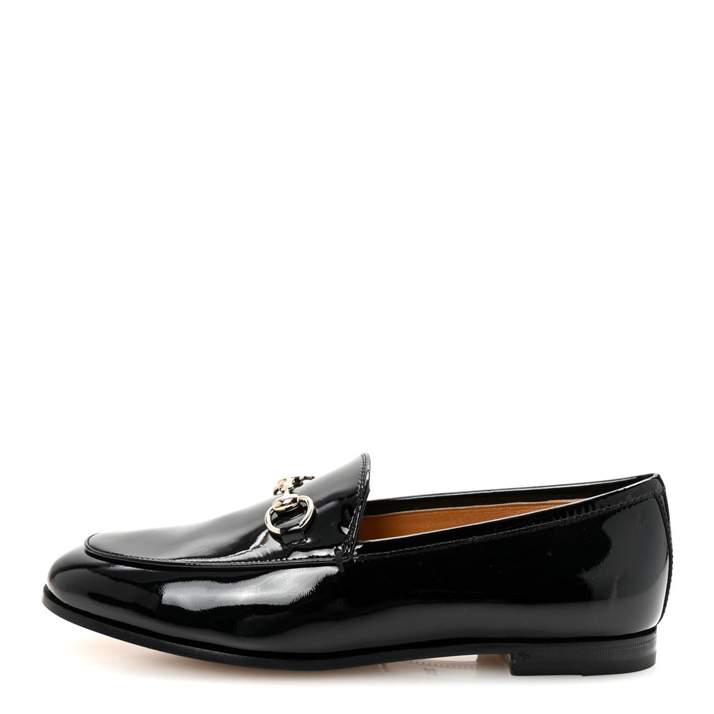 Gucci Patent Women's Jordaan Loafers  35.5 Black