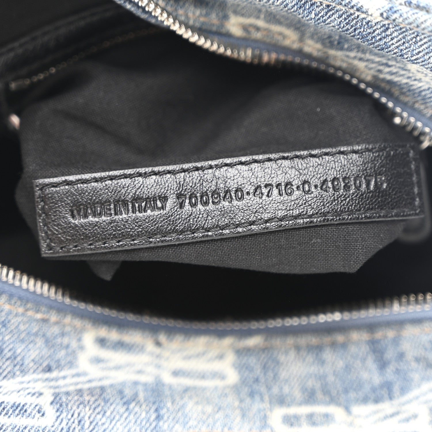 Balenciaga Denim BB Monogram Neo Cagole Handbag XS Blue
