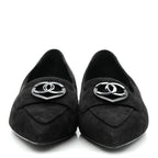 Chanel Suede Heart CC Loafers 40.5 Black