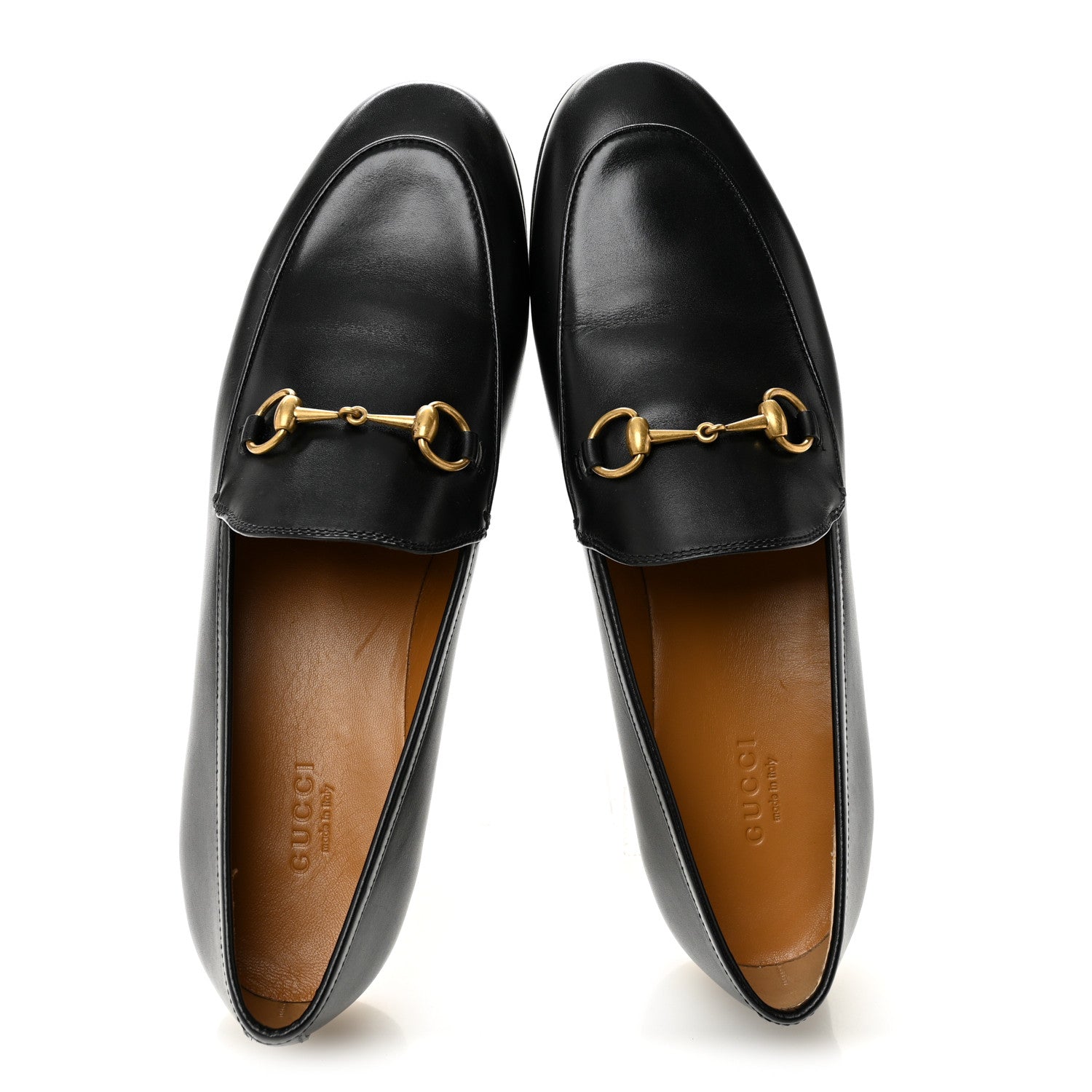 Gucci Calfskin Womens Jordaan Loafers 39 Black