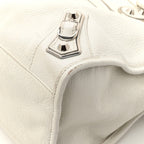 Balenciaga Chevre Silver Metallic Edge Hardware City White