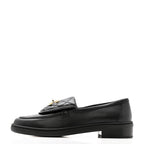 Chanel Lambskin Quilted CC Turnlock Loafers 38 Black