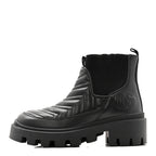 Gucci Calfskin Nappa Matelasse Frances Chelsea Boots 35.5 Black
