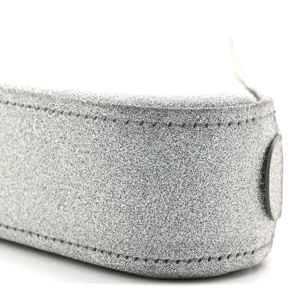 Balenciaga Glitter M Triangle Pouch Argent Black